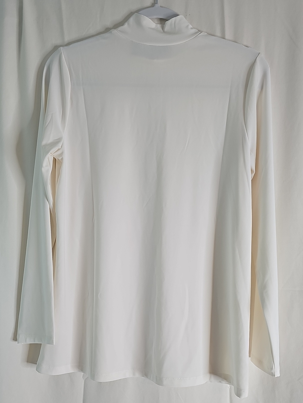 Susan Graver Ivory Long Sleeve Mock Turtleneck Top - Picture 3 of 5
